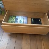 Scandinavian TV unit in solid light oak