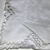 Hand embroidered pillow taie LV scalloped edge