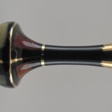 Black enameled ceramic vase Vintage