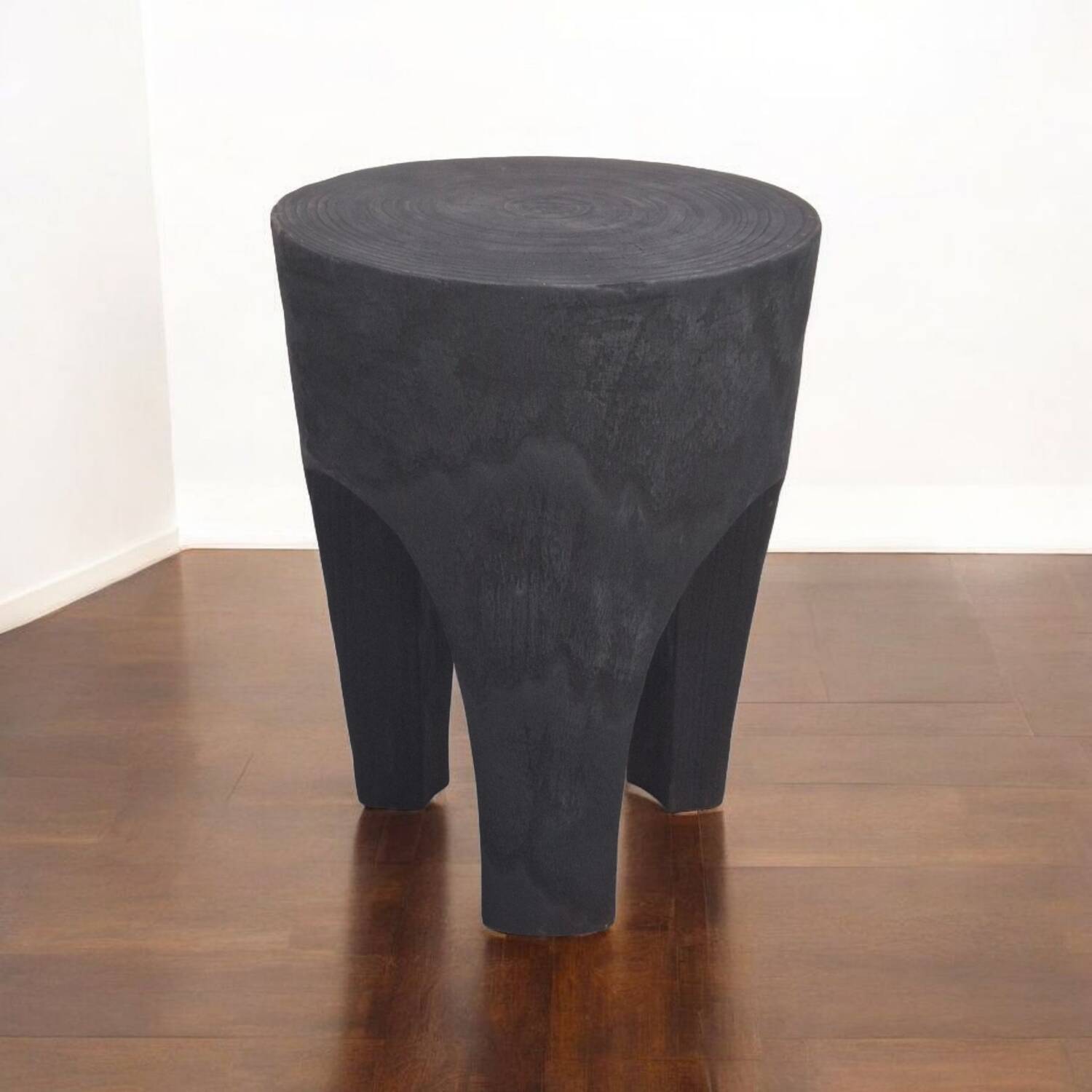 Burnt wood stool shou sugi ban