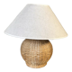 Vintage wicker lamp and lampshade gloved linen