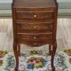 Louis XV bedside table, 3 drawers, bordered top