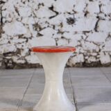 White and dark orange Tam Tam stool by Henry Massonnet for Stamp, 1970.