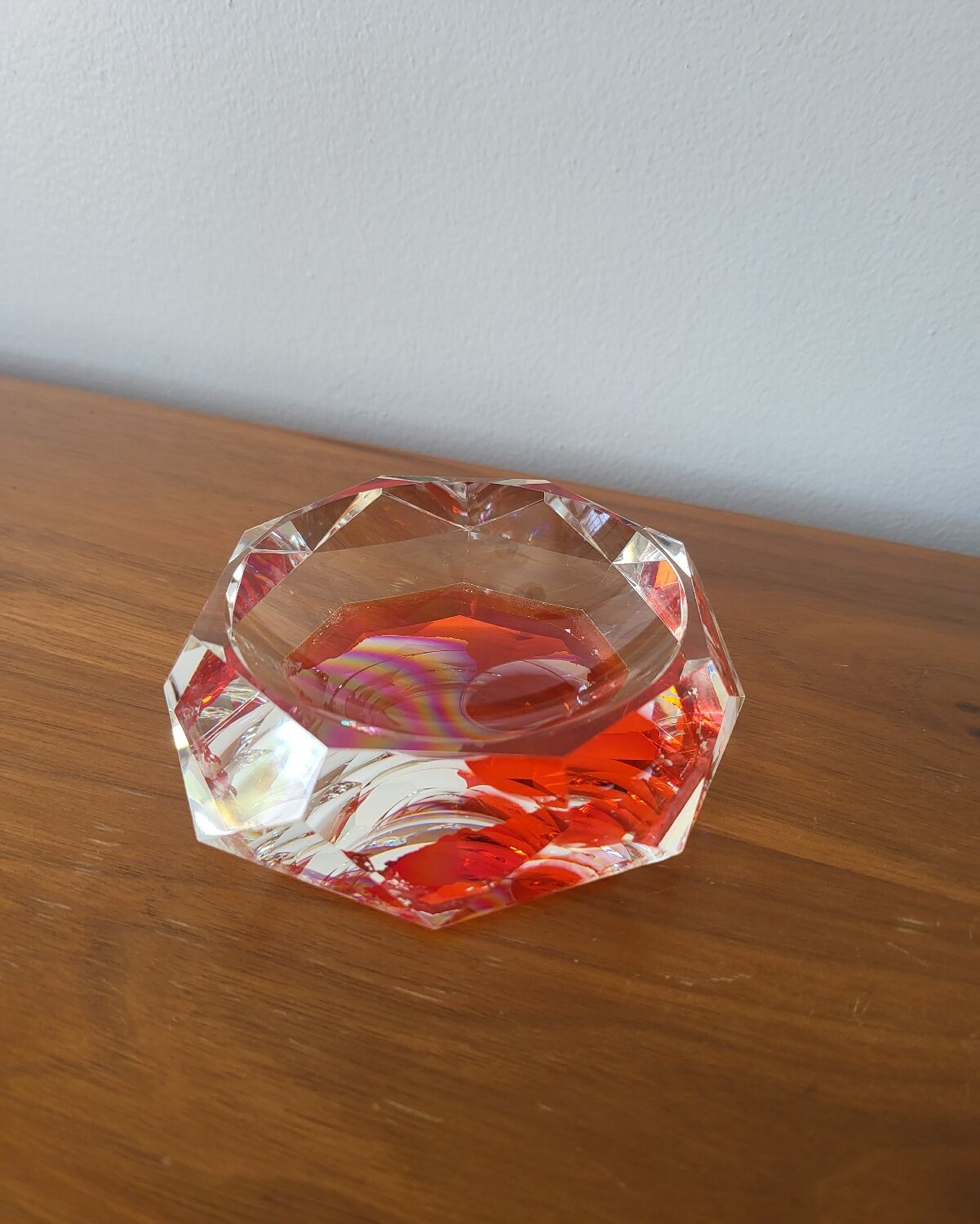 Crystal paperweight tray