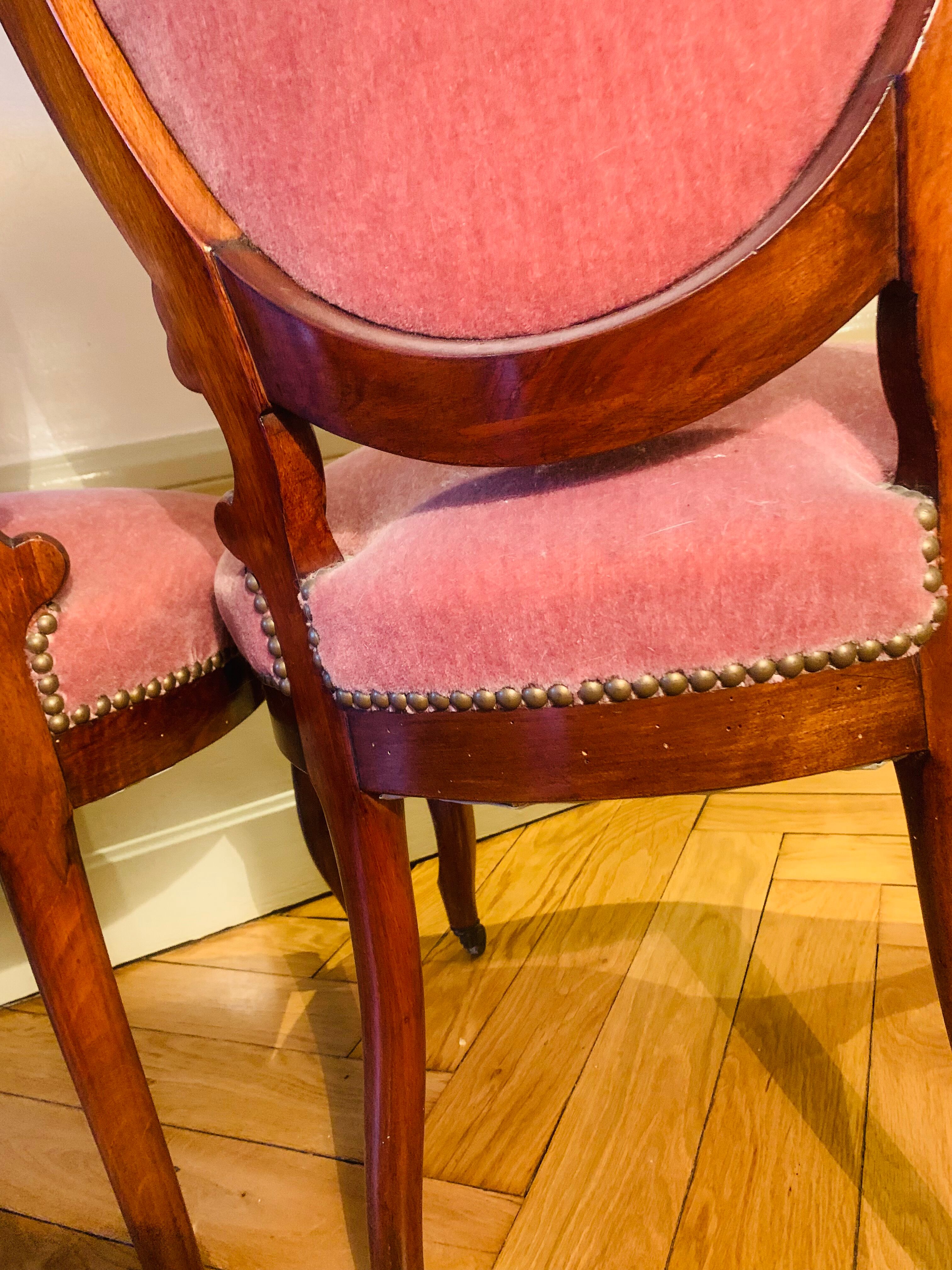 Pair of Napoleon III medallion chairs