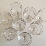 set of 8 19th crystal glasses ringing faceted