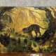Norbert Gueret: large oil on panel from the mid-20th century