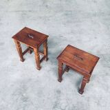 Set of Dutch Art Deco S Handle Stools, 1930s