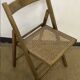 Chaise pliante en bois et cannage vintage