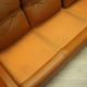 Orange leather sofa, Space Age design, 1960s, production: Italy