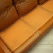 Orange leather sofa, Space Age design, 1960s, production: Italy