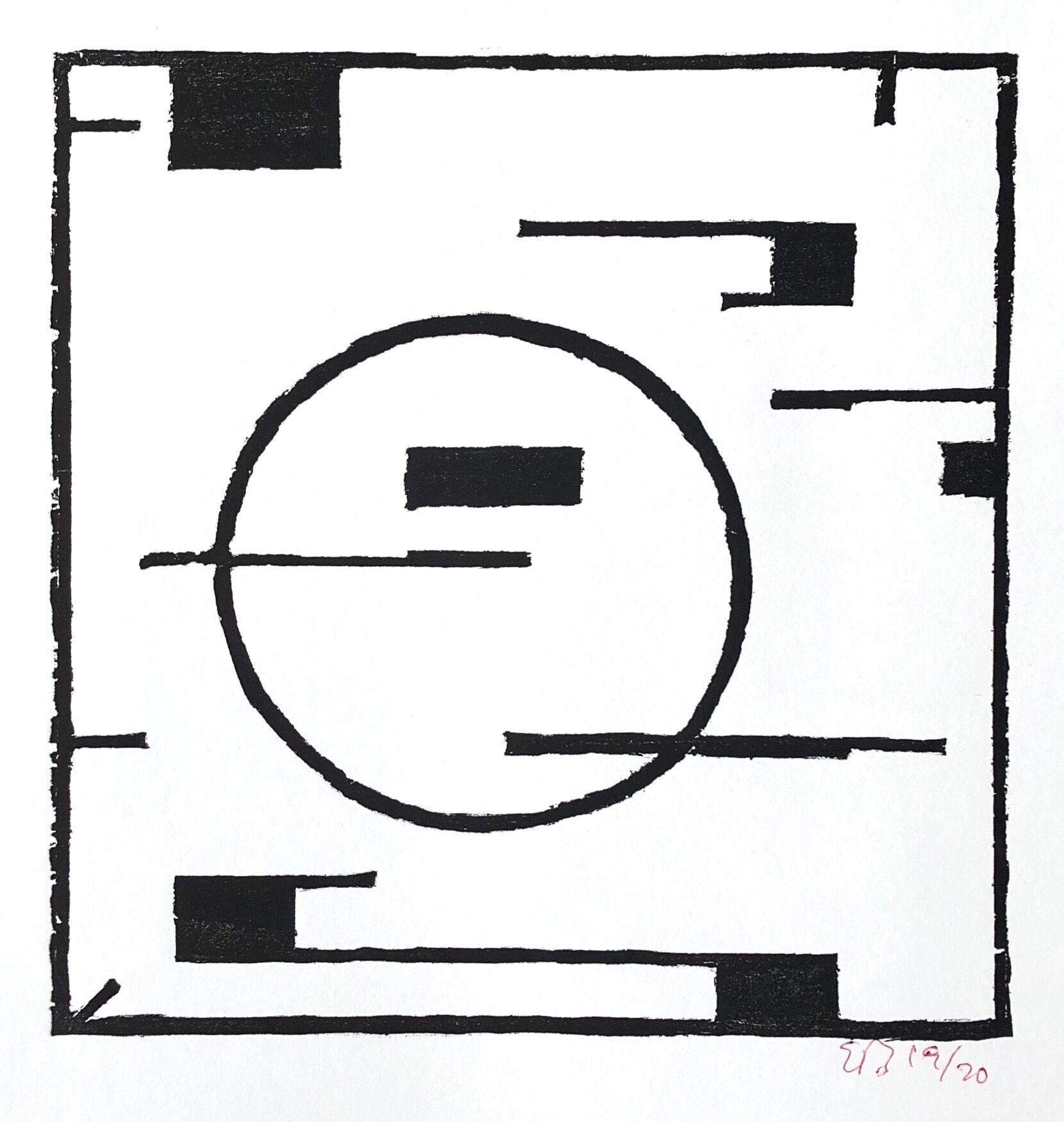 Erich Buchholz: Composition 1920 Woodcut