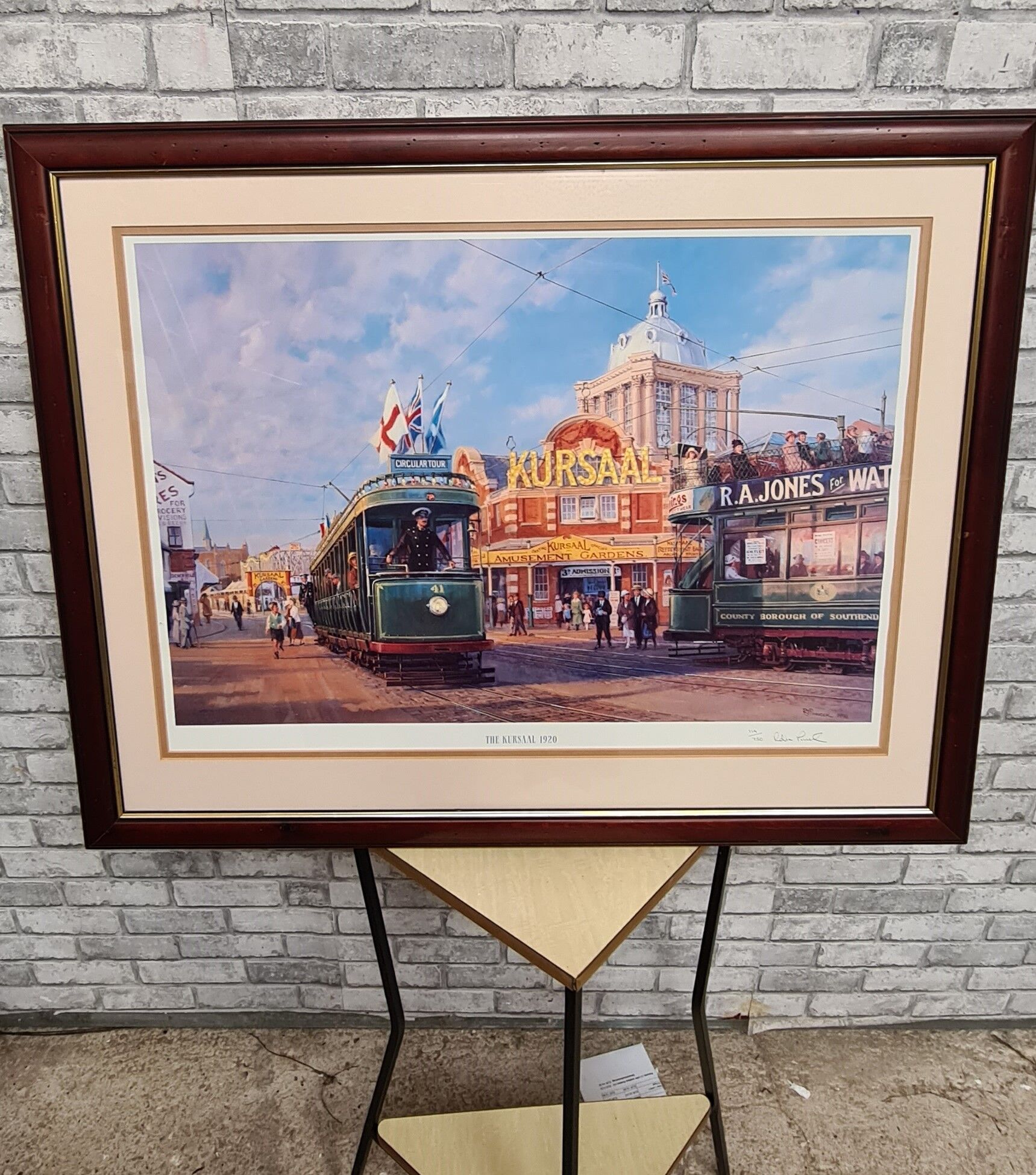 Lithograph kursaal 1920 los angeles signed 1996 in beautiful frame 64x78