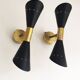 Pair of Italian design flute wall lights from the 1950s