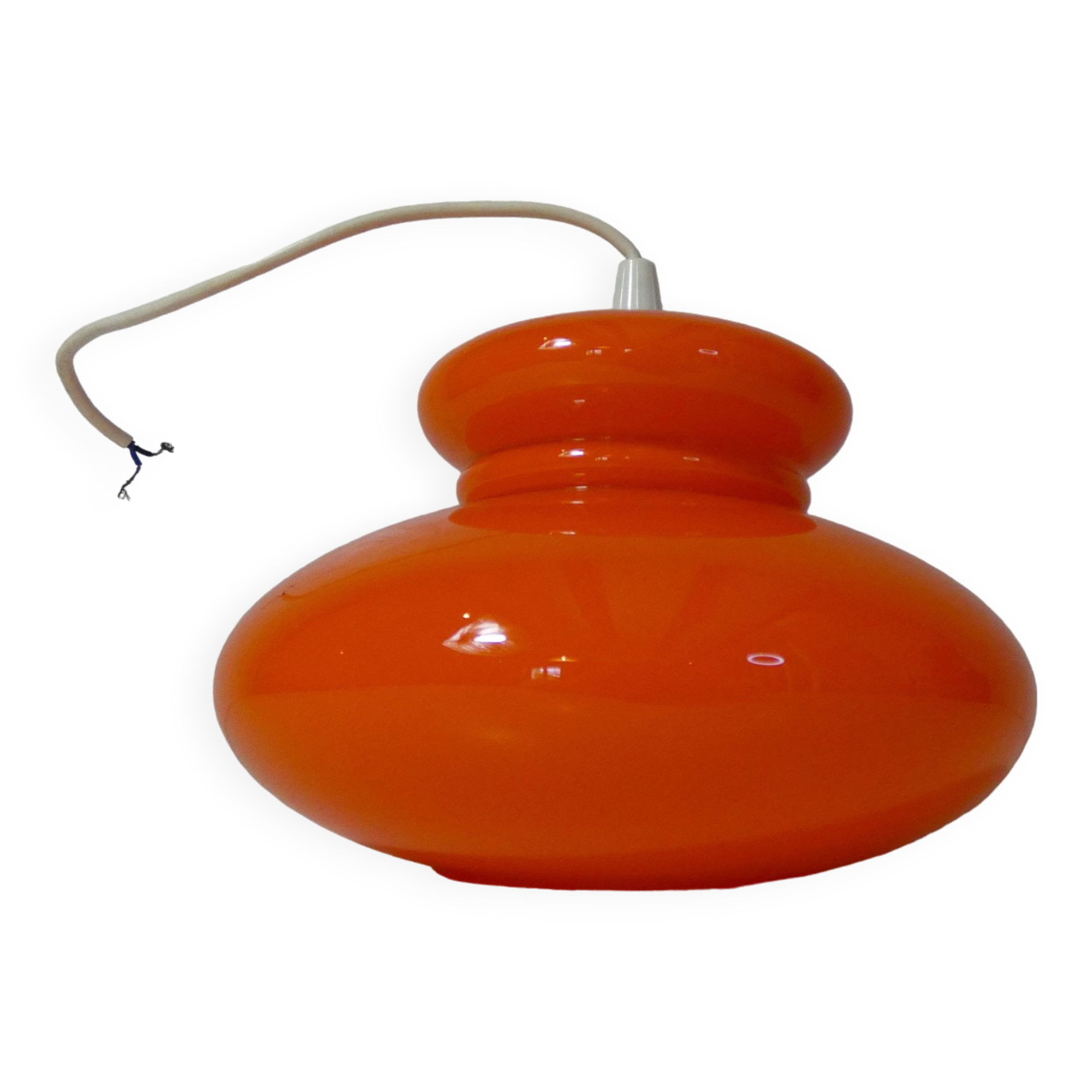 Orange glass pendant light