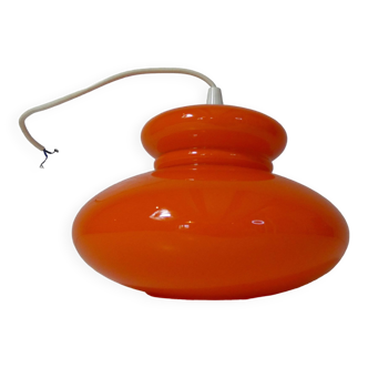 Orange glass pendant light