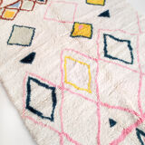 Berber rug Azilal ecru with colorful patterns 248x162cm
