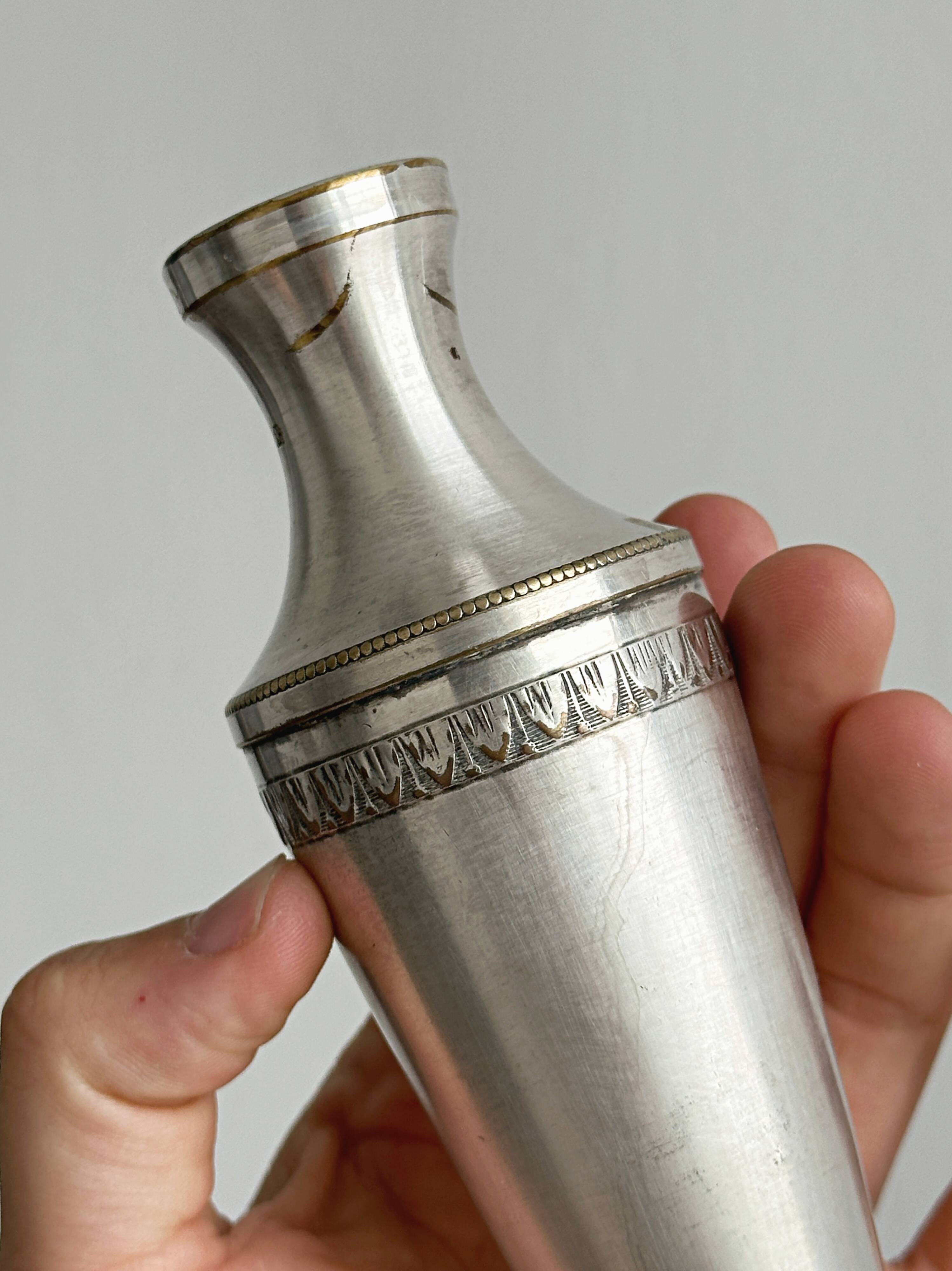Pair of silver-plated flower vases