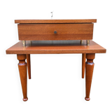 Small varnished wood nightstand, 1950s.