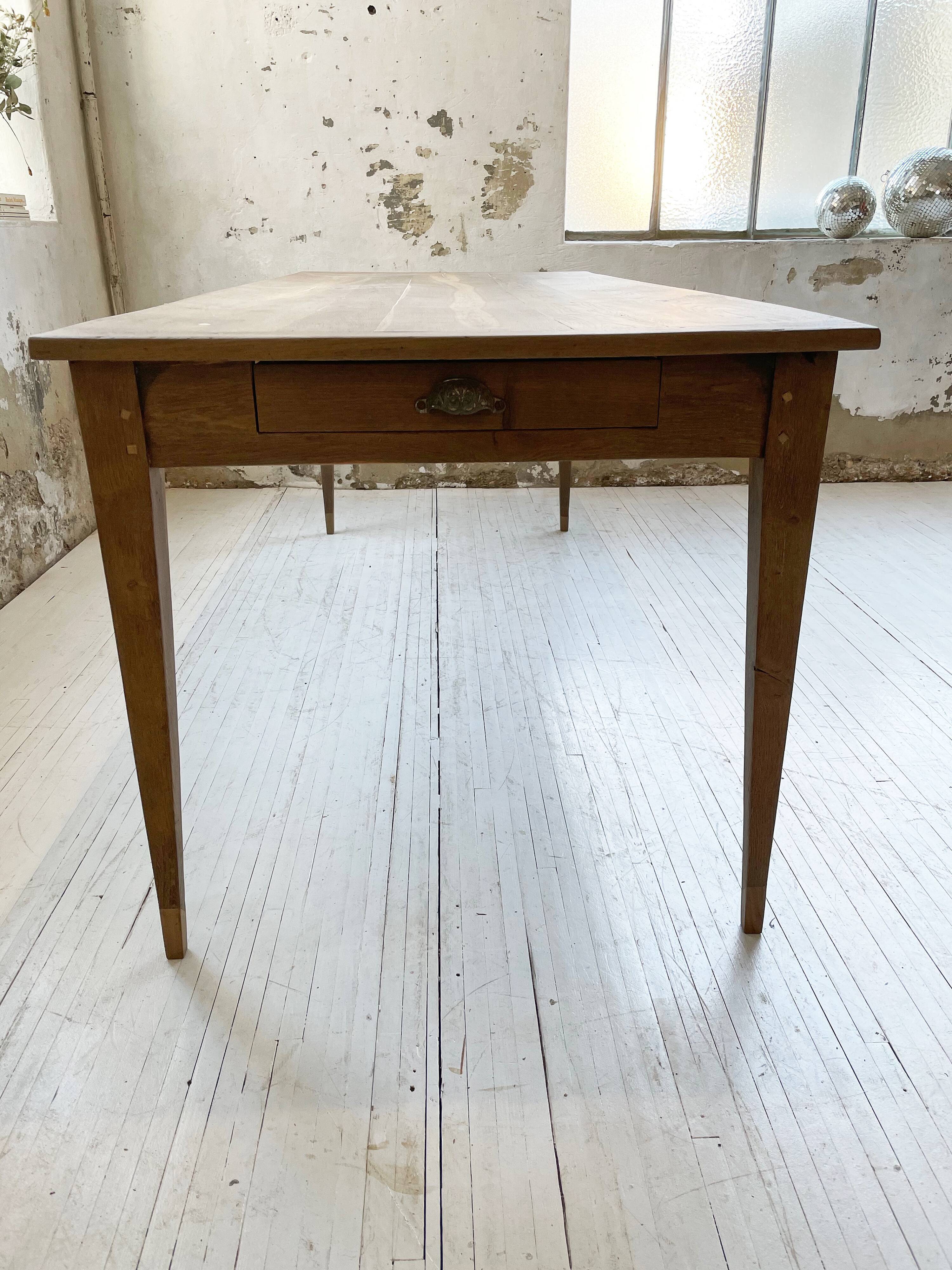 2m oak farm table