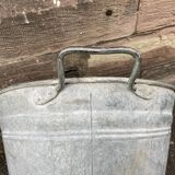 Vintage galvanized zinc basin 65 liters