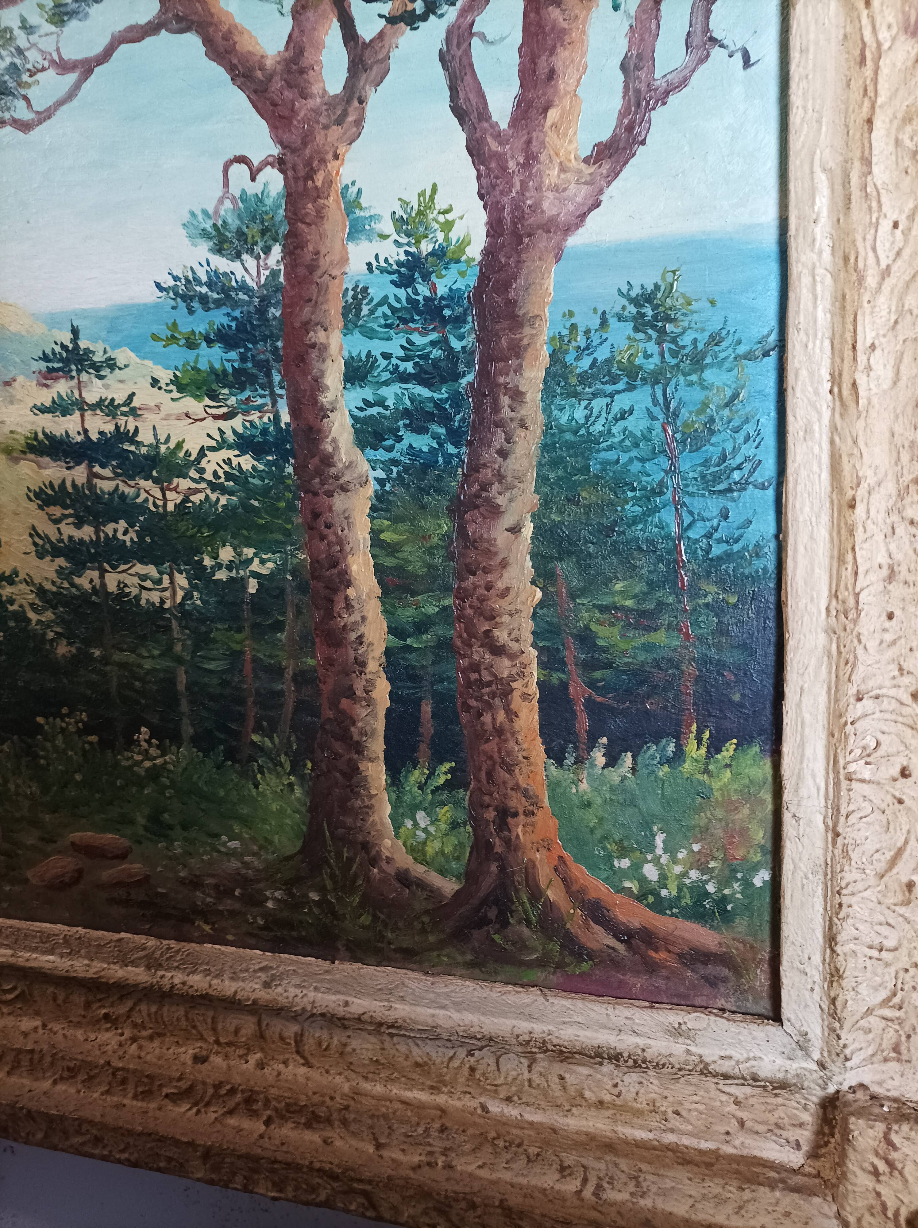 Oil painting on panel signed Robert Pichon landscape