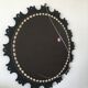Round leather mirror, 1960s