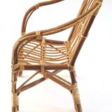Two-tone rattan children's armchair