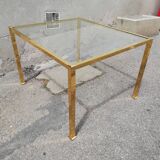 Table basse vintage en laiton doré