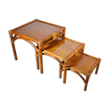 Rattan trundle table 1980