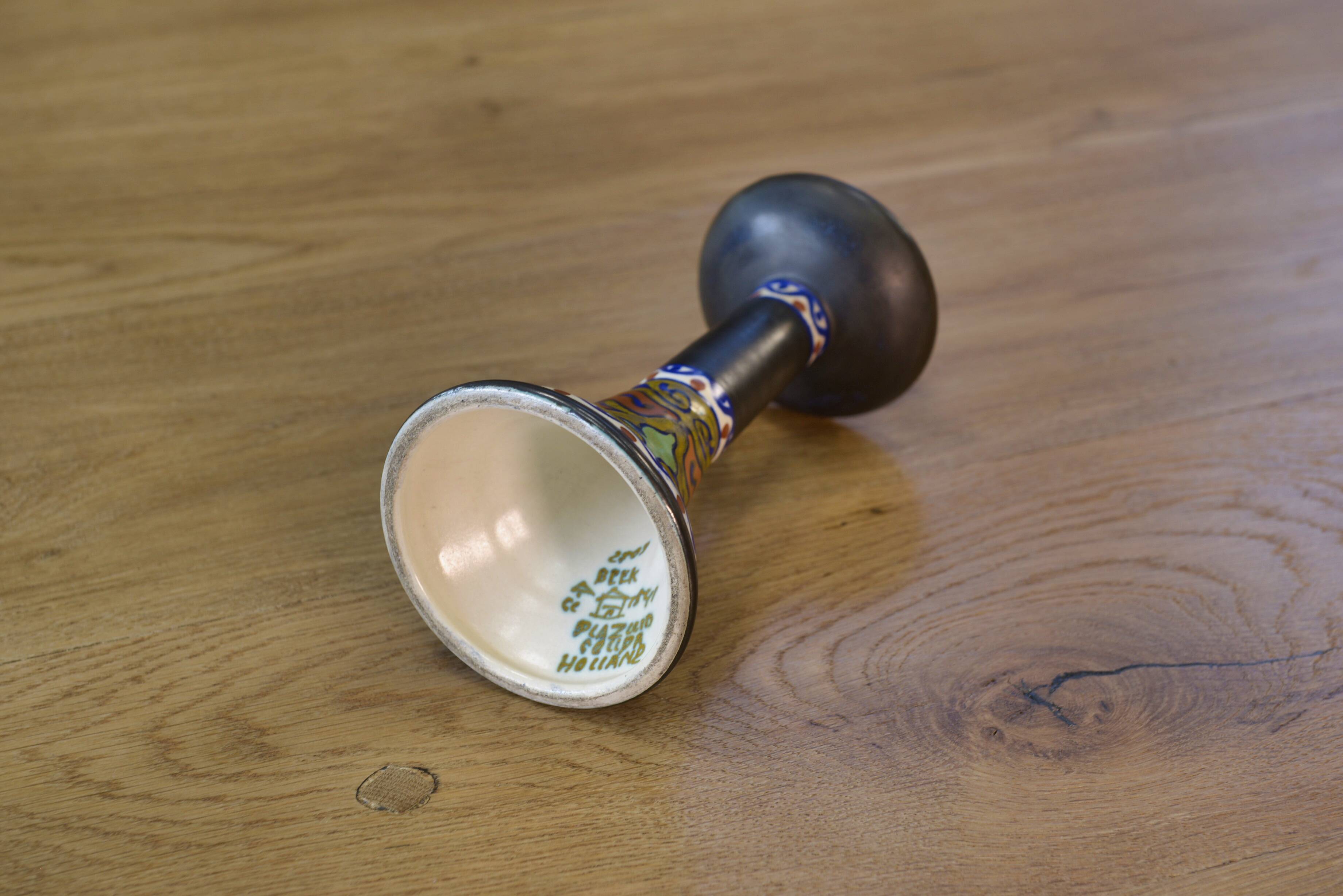 Art Deco ceramic candle holder Gouda Holland 1930's