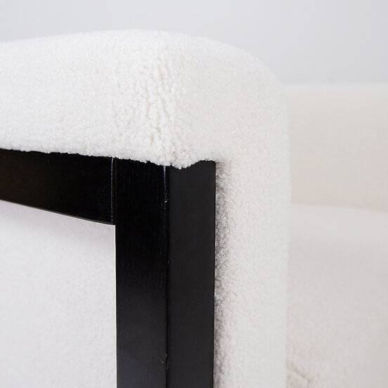 Jules Wabbes attr. Armchair "Livourne-Series 800 Luxe" by Bullo 2010 - New White Boucle Fabric