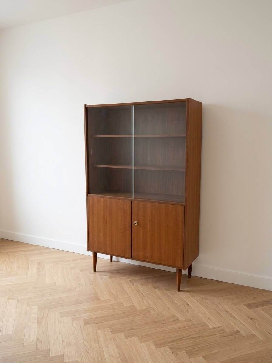 Vintage 1960s wooden display cabinet