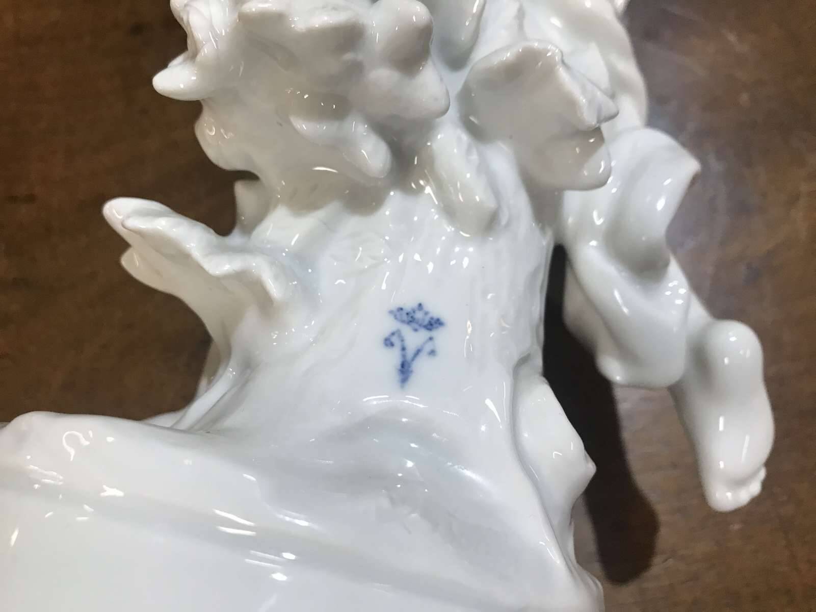 White porcelain cherub, work from the 1950s