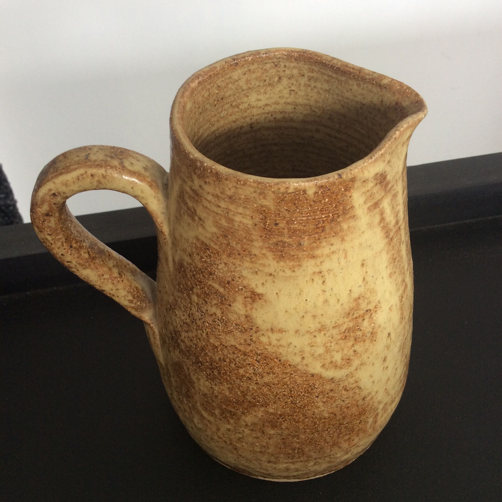 Vintage sandstone jug signed