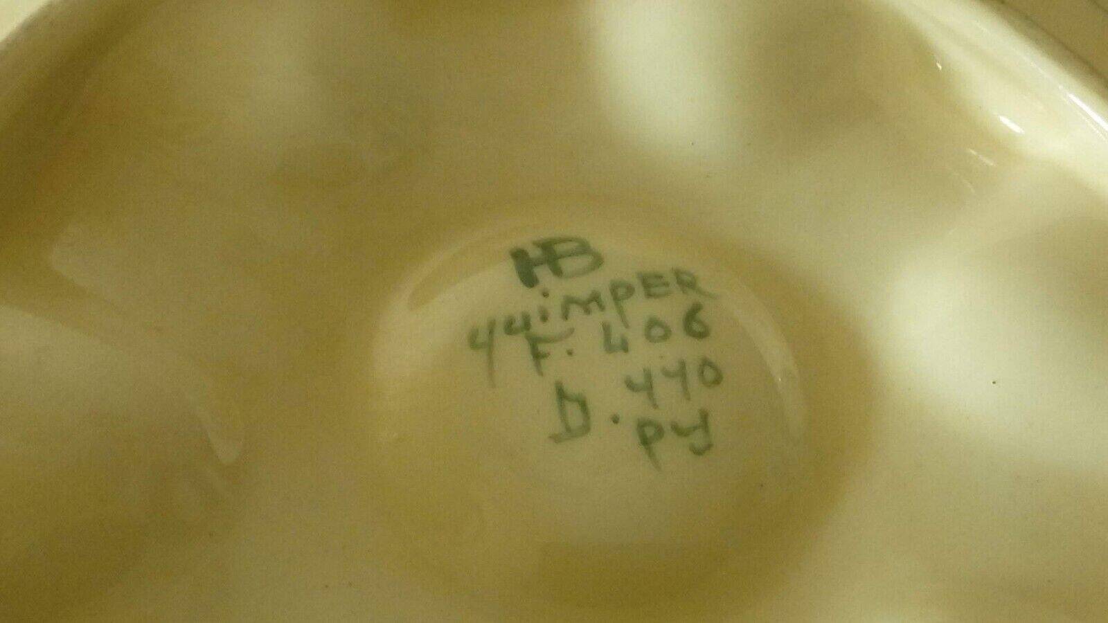 Oyster plate in HB Quimper earthenware