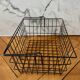 Metal basket with rectangular handle