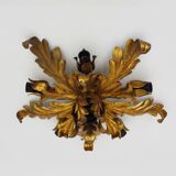 6-light golden leaf foliage ceiling light by Li Puma Firenze, Italy, 1960s