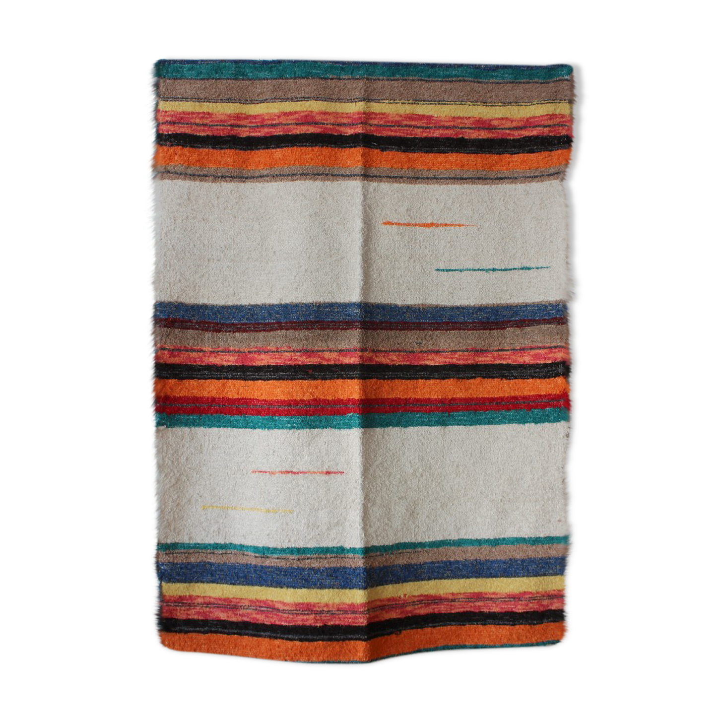 Carpet 140 x 200 cm - multicolor and white