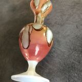 Vase soliflore in enamelled opaline decoration of pearly patterns 20 cm