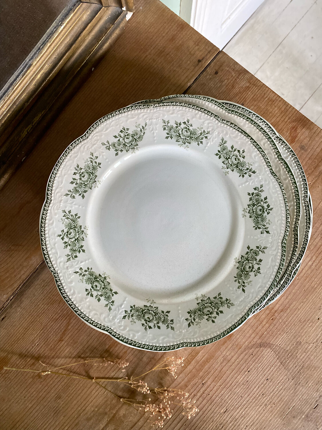 Set of 7 flat plates old iron earth Richelieu de Badonviller