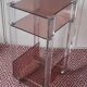 Transparent and smoked two-tone plexiglass console on wheels, 70 years
