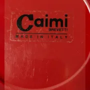 Vintage Red Metal Ashtray Space Age - Caimi Brevetti Italy 1970
