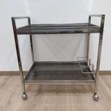 Dessert bar in chromed metal and smoked glass circa 1960