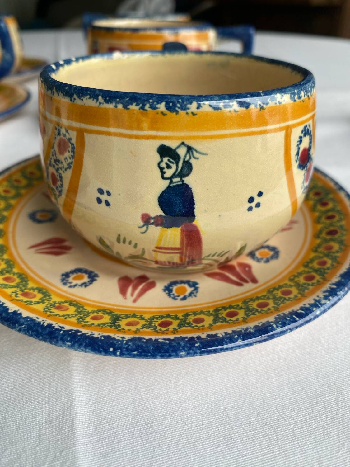For collectors of cups and saucers from Quimper / Henriot pottery.