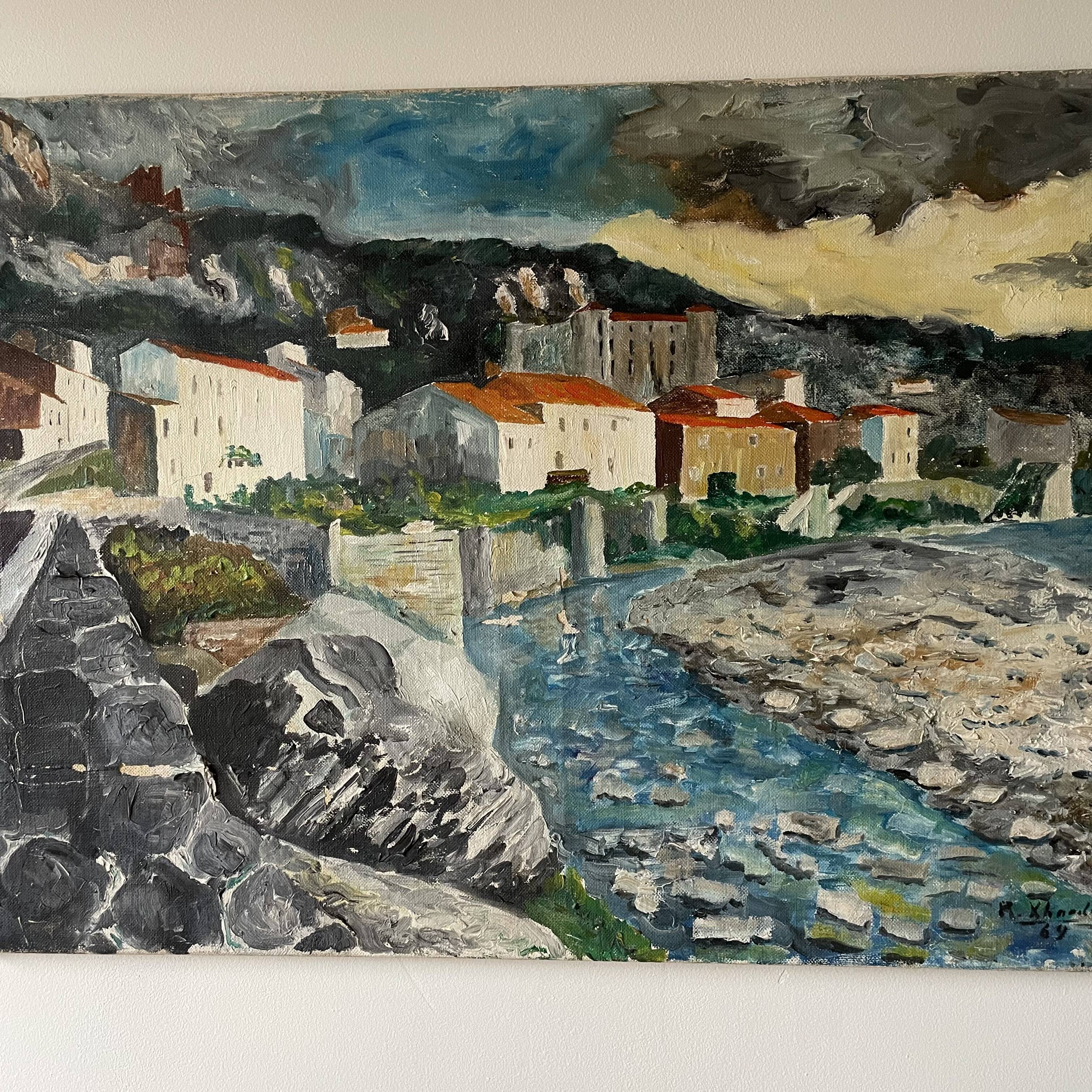 Oil on canvas "View of Corsica" signed and dated 64.