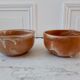 Duo of ear bowls in vintage sandstone