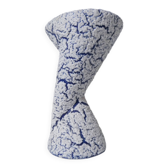 Vintage asymmetrical diabolo vase in snow stoneware