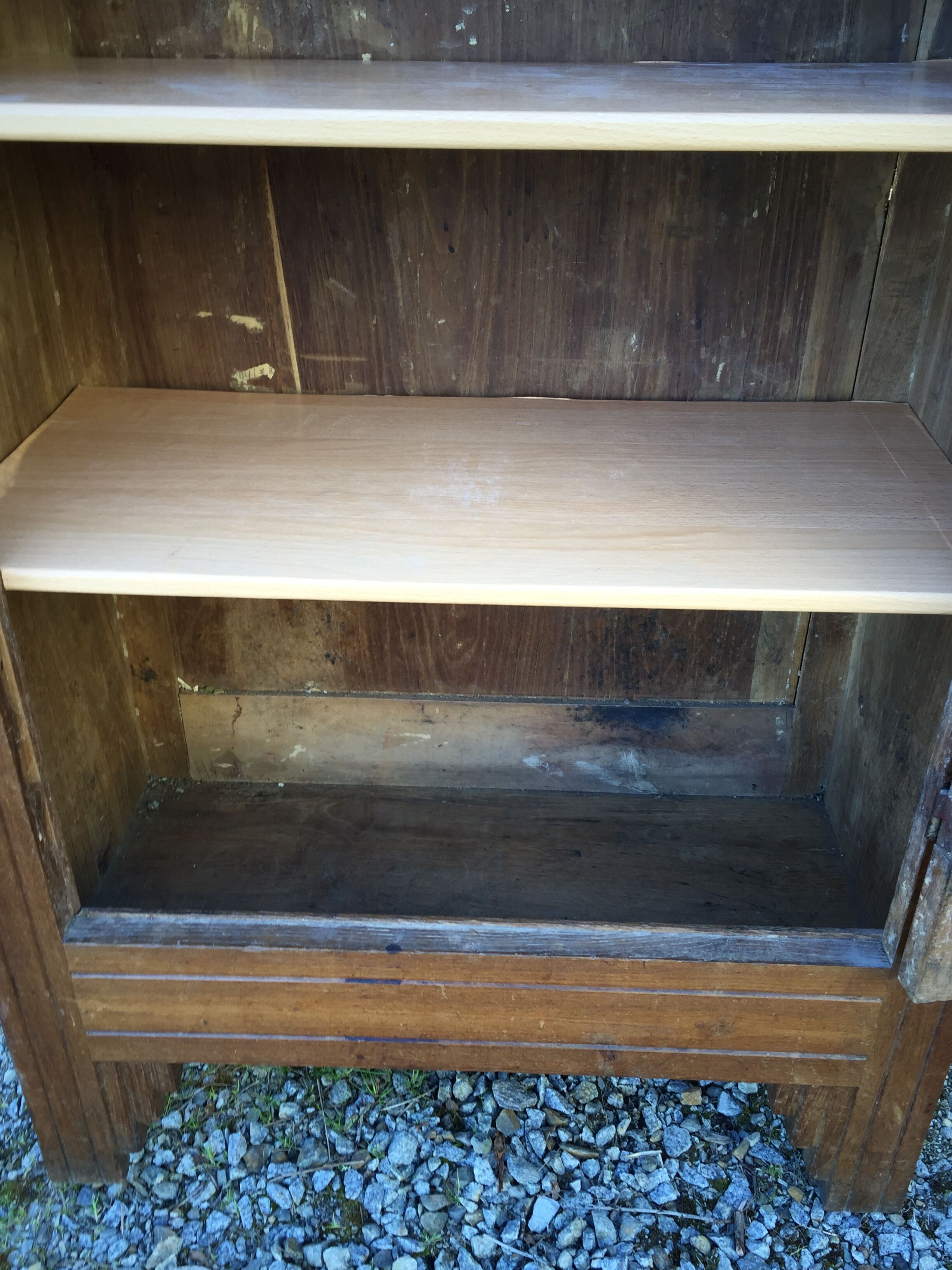 Vintage mesh cabinet in solid oak rococo period 1930
