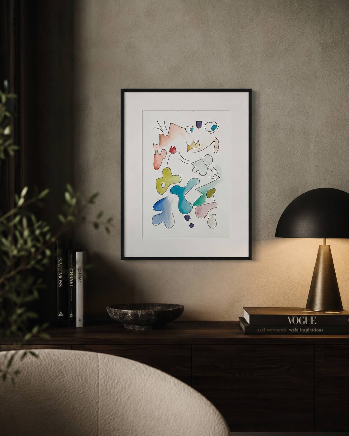 Peinture abstraite originale – composition colorée – 24 x 34 cm